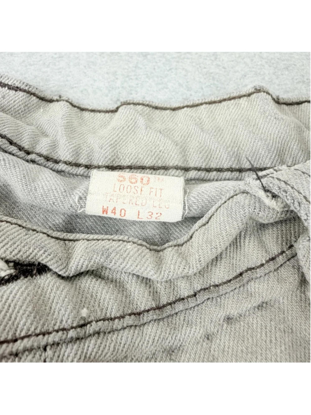 LEVI’S 560 VINTAGE 90s Jeans W40 L32 Faded Black LOOSE FIT TAPERED Distressed